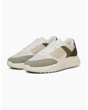 Jack & Jones Aspire Runner Polyurethane Seagrass Bronze Trainers - Grey