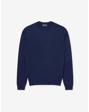 Oliver Sweeney Merino Wool Crew Neck Jumper - Blue