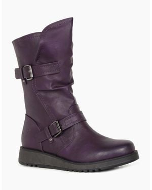 Heavenly Feet Hannah 4 Calf Length Boots - Purple