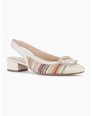 Gabor Maddy Slingback Court Shoes - White