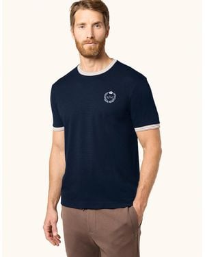 Paul & Shark X-Soft Cotton Jersey T-Shirt With Heraldic Embroidery - Blue