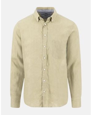 Fynch-Hatton Pure Linen Button Down Shirt Pistachio - Natural