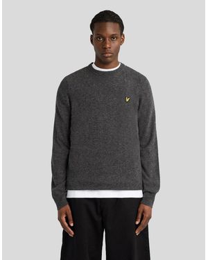 Lyle & Scott Lambswool Blend Crew Neck Jumper - Grey