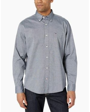 Tommy Hilfiger Oxford Shirts Slim Fit Top - Grey