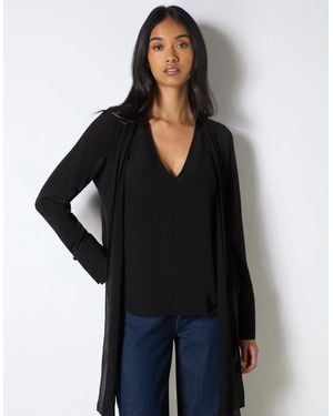 Ro&zo Tie Neck Blouse - Black