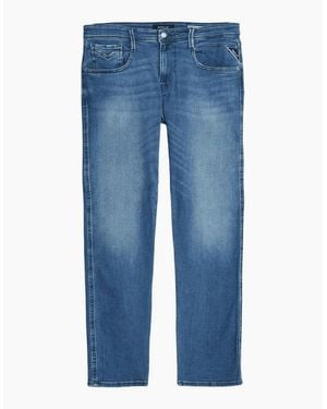 Replay Anbass Power Stretch Slim Fit Mid Jeans - Blue