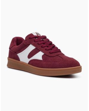 Hush Puppies Maura Suede Bordeaux Trainers - Red