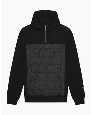 Lyle & Scott Lyle & Scott Hybrid Panelled Interlock Jet Hoodie - Black