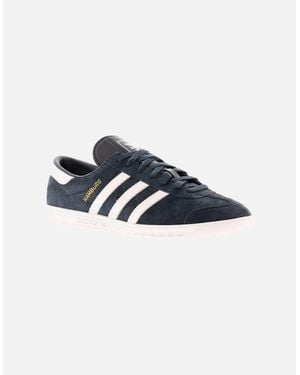 adidas Originals Trainers Hamburg Leather Lace Up Uk Size - Blue