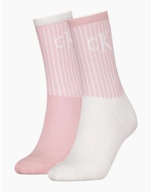 Calvin Klein 2-Pack Ck Logo Sports Socks - Pink