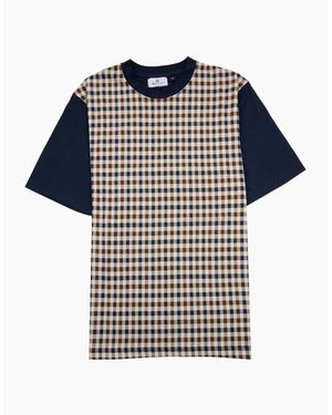 Aquascutum Active Side Club Check T Shirt - Blue