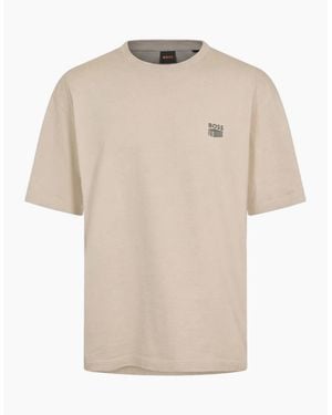 BOSS Boss Te Brutalism Graphic T-Shirt Open - Natural