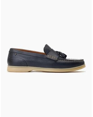 Base London London Bonito Leather Loafer Shoes - Blue