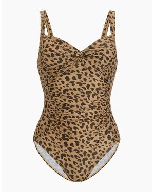 Regatta Ladies Sakari Leopard Tummy Control One Piece Swimsuit - Brown