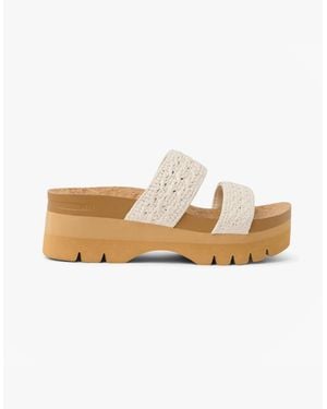 Reef Cushion Vista Cross Strap Sandals Vintage Tan Textile - White