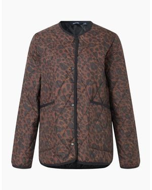 Regatta Ladies Maia Leopard Print Quilted Jacket - Brown
