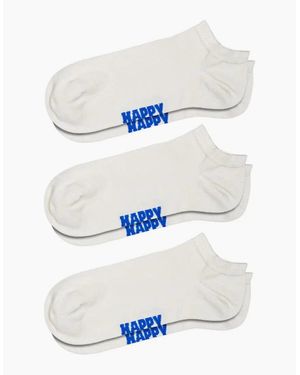 Happy Socks 3-Pack Solid Low Socks - White