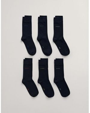 GANT Soft Cotton Socks 6-Pack - Blue