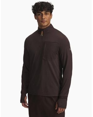 Under Armour Trail Run High Neck Long Sleeve Athletic T-Shirt - Black