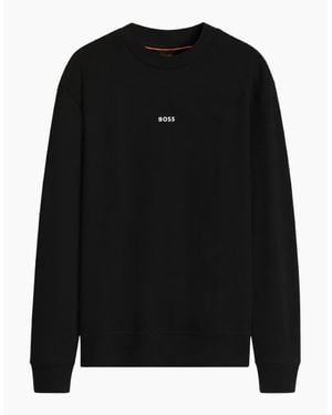 BOSS Wesmallcrew Crew Neck Sweatshirt - Black