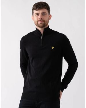 Lyle & Scott Lyle & Scott Cotton Merino Quarter Zip Jumper - Black