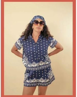 Nooki Design Arizona Paisley Print Cotton Shirt - Blue