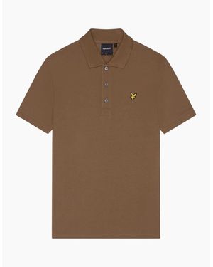 Lyle & Scott Lyle & Scott Branded Chest Logo Wild Nettle Polo Shirt - Brown