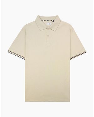 Aquascutum Cc Stretch Piquet Sleeves Polo 03 - Natural
