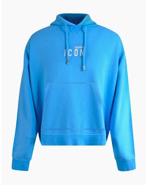 DSquared² Icon Small Logo Light Hoodie - Blue