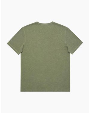 AllSaints Esum T Shirts Waffle Texture Crew Neck Short Sleeve Summer Tee - Green