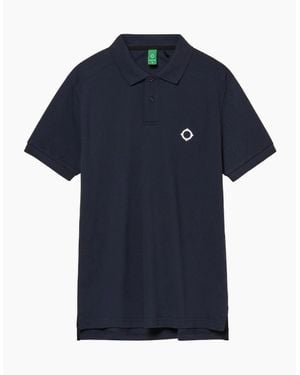 Ma Strum Ink Pique Polo - Blue