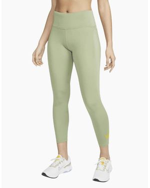Nike Dri-Fit 7/8 Mid Rise Oil Running Leggings - Green