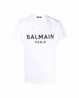 Balmain Paris Print Logo T-Shirt - White
