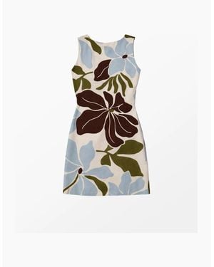 Ro&zo Petite Capri Floral Print Mini Dress - White