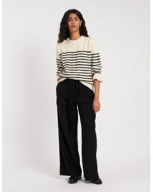 Nobody's Child Solid Wide Leg Trousers - White