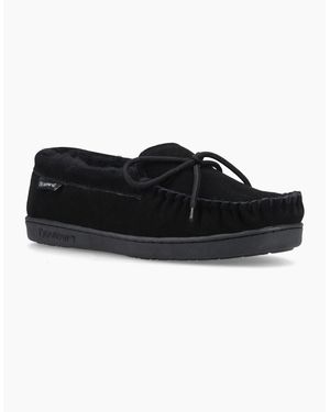 BEARPAW Moc Ii Suede Slippers - Black