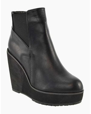 XY London Ladies Roweena High Wedge Ankle Boots - Black