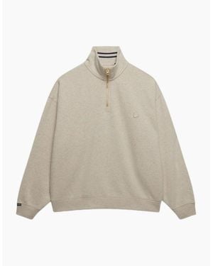 Superdry Monogram Half-Zip Sweatshirt - Natural