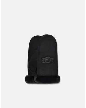 UGG Sheepskin Embroidery Mitten - Black