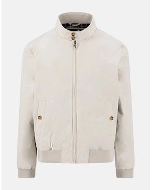Fynch-Hatton Stand Collar Harrington Jacket Cement - White