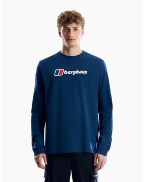 Berghaus Big Logo Long Sleeve T-Shirt - Blue
