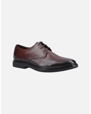 Hush Puppies Kye Leather Chocolate Lace-Up Shoes - Brown