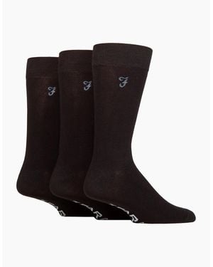 Farah Luxury Bamboo Plain Socks 6-11Uk - Black
