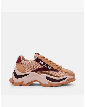 Steve Madden Zoomz Lace Up Platform Trainers Shoes - Pink