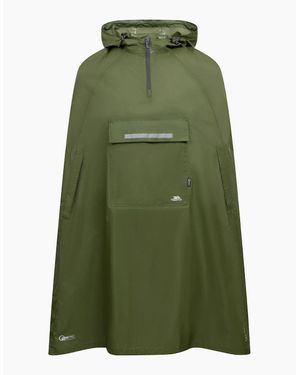 Trespass Qikpac Hooded Waterproof Packaway Poncho - Green