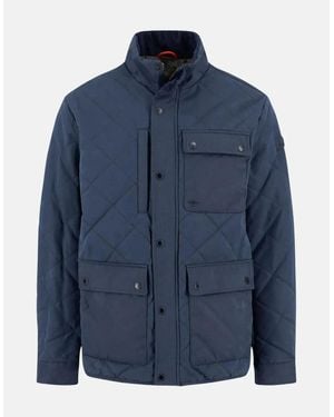 Fynch-Hatton Quilted Field Jacket Dark - Blue