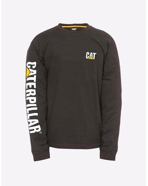 Caterpillar Trademark Banner Long Sleeve T-Shirt - Black