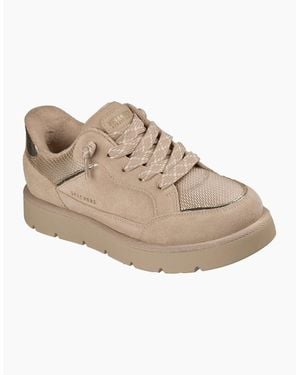 Skechers Keepsakes Cosy Street Hiker Leather Sand Trainers - Brown