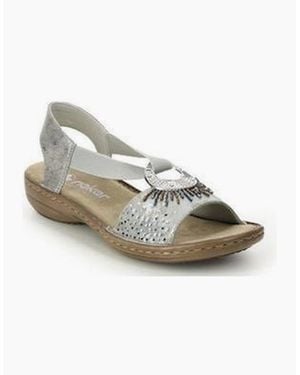 Rieker 60880-90 Ladies Sandals - Metallic