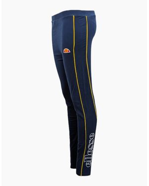 Ellesse Leggings Ladies Workout Gym Stretch Yoga Tape Panel Sportswear - Blue